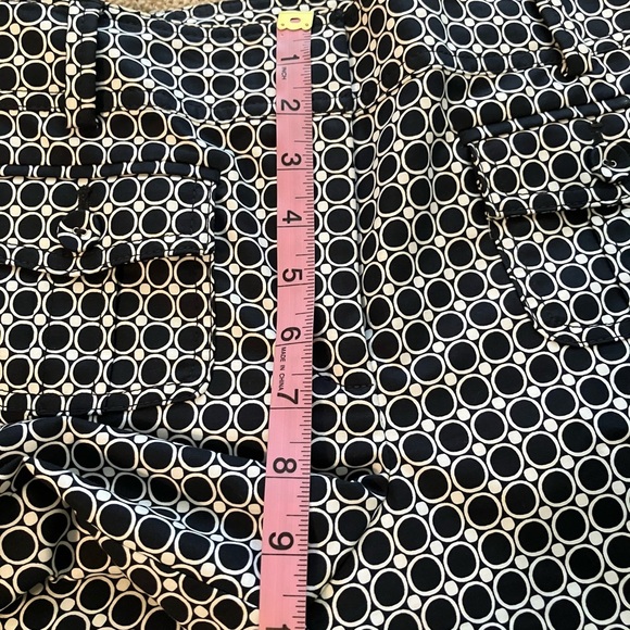 Ann Taylor Margo Black White Cotton Blend Polka Dot Dress Capri Slacks 8 - Picture 7 of 8